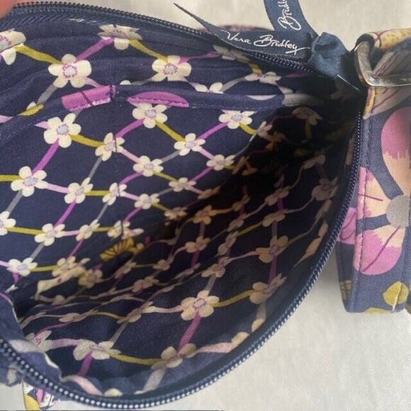 Vera Bradley Lizzy Crossbody Purse Purple Floral Nightingale Pattern Quilted - Picture 4 of 11